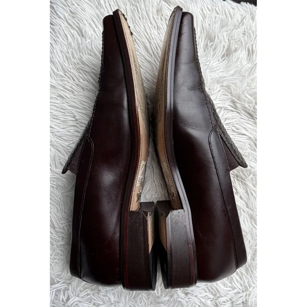 Giorgio Brutini Shoes Mens Size 13 M Brown Leather Snakeskin Dress Loafers